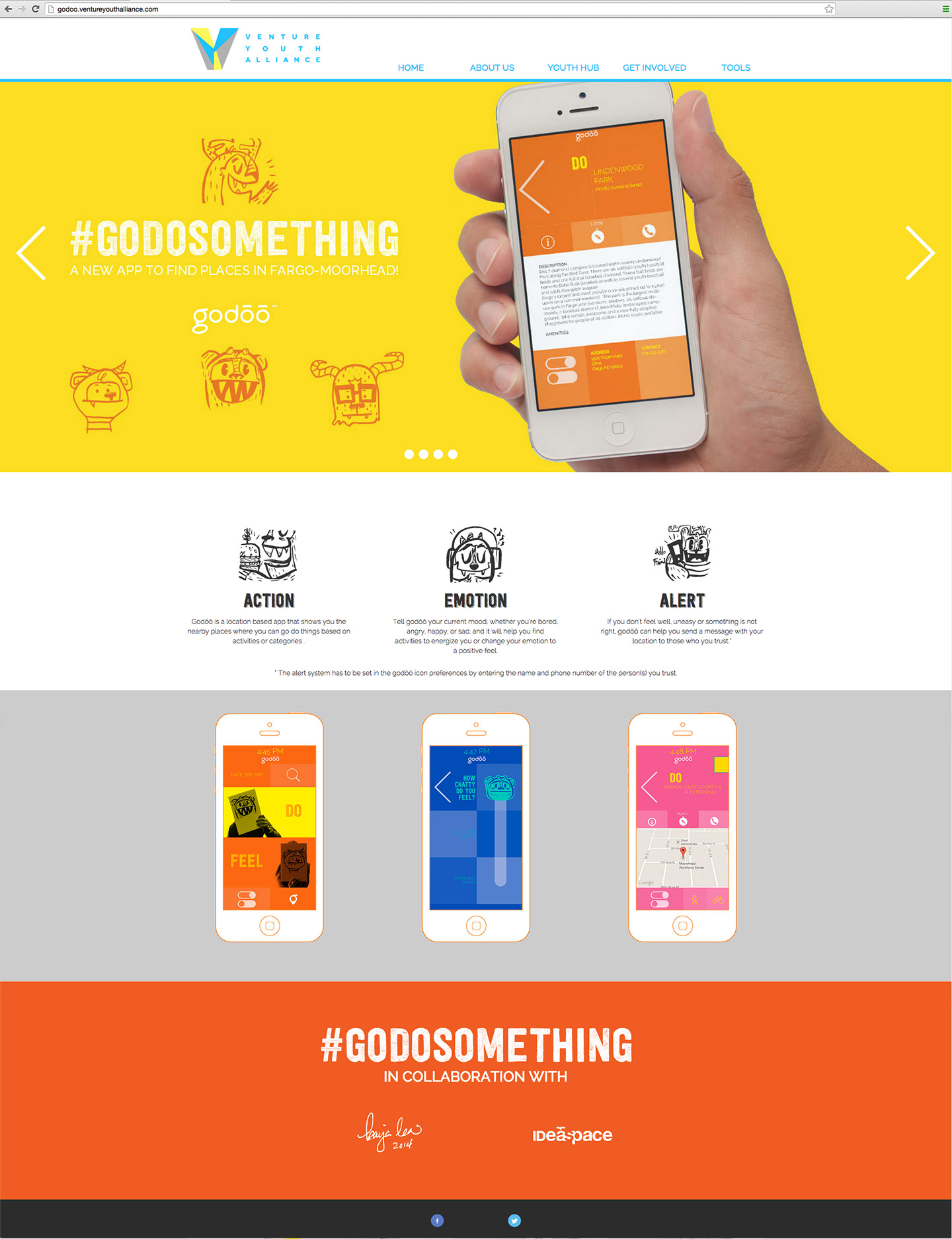 Screen capture of Godoo website