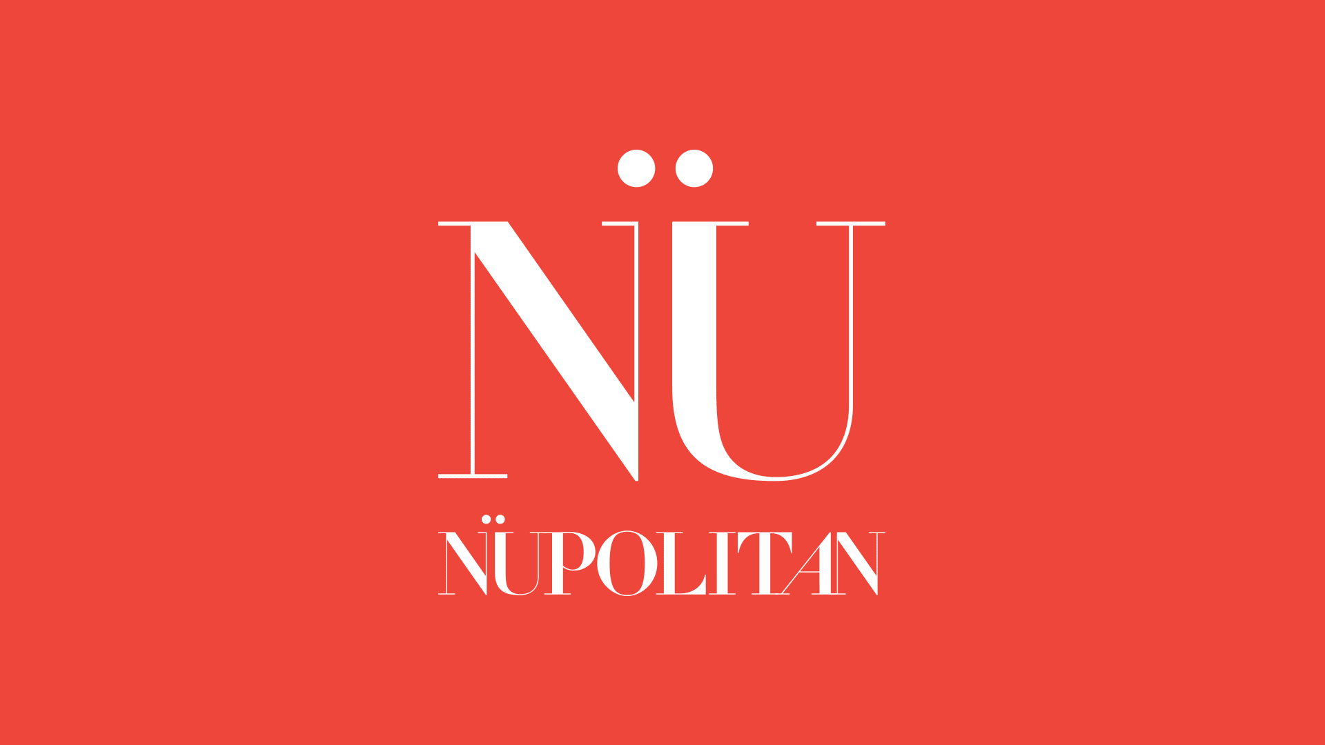 NÜ Nüpolitan in white on alternating colored backgrounds