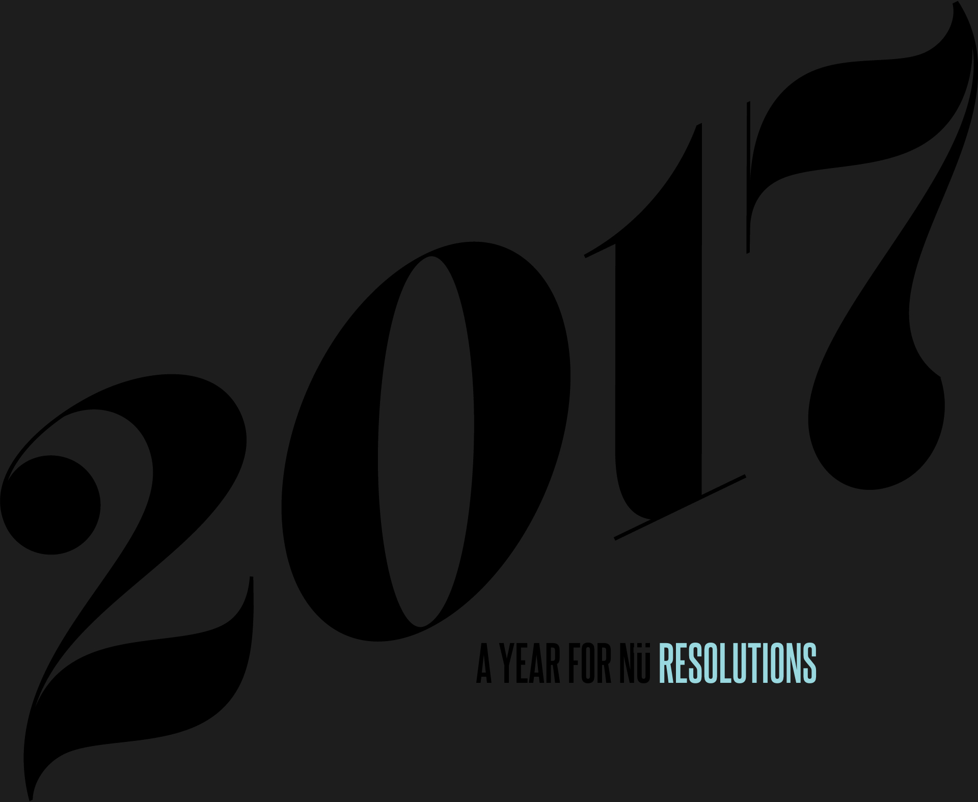 2017 A Year for Nü Resolutions in black with rotating colored words