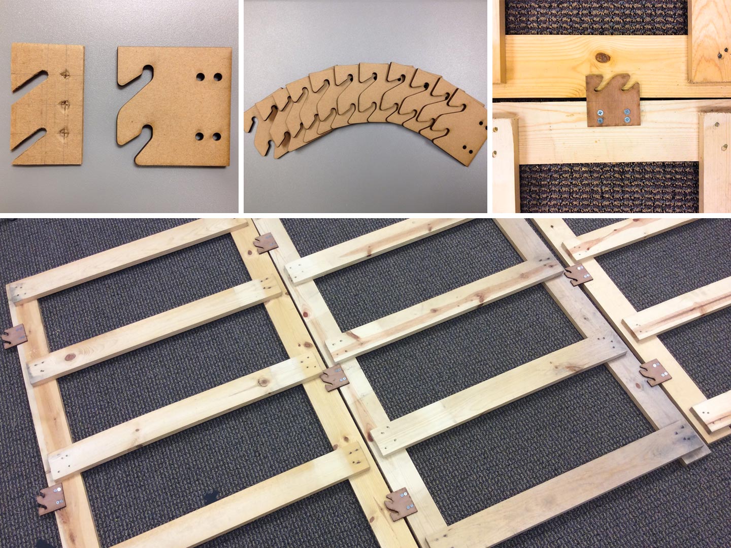 Wooden brackets and prototypes of OTA installation