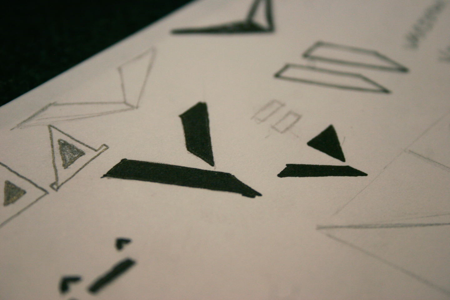 Close-up of Varistar logo concept sketches